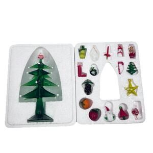 Vintage Global Village Glass Miniature Christmas Tree & Hand Blown Ornaments